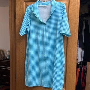 Lands end women’s size M 10–12 NWT swim dress cover-up zip neck & pockets